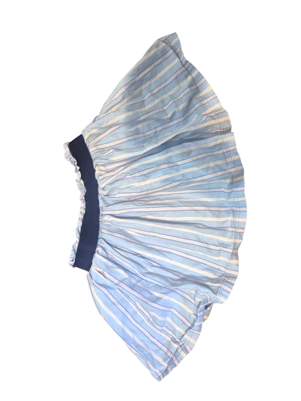 Tommy Hilfiger Light Blue Striped Girls' Skirt with Navy Waistband